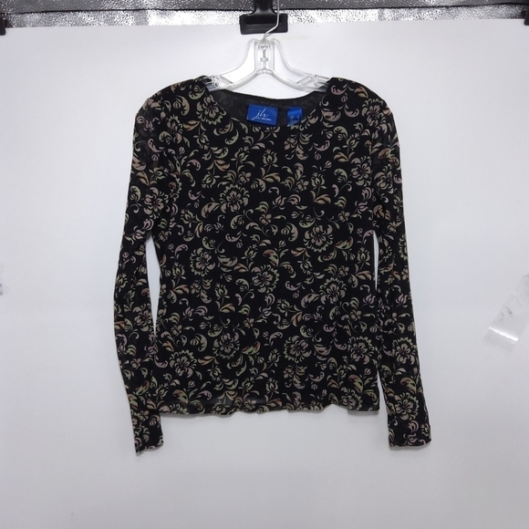 JH Collectibles Tops - JH COLLECTIBLES LONG SLEEVED FLORAL FITTED SHIRT SIZE S